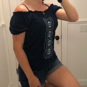 Casual blue summer blouse